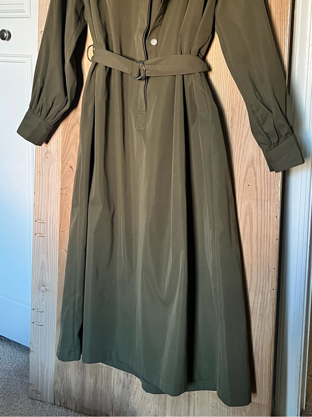The Frankie shop trench green midi dress